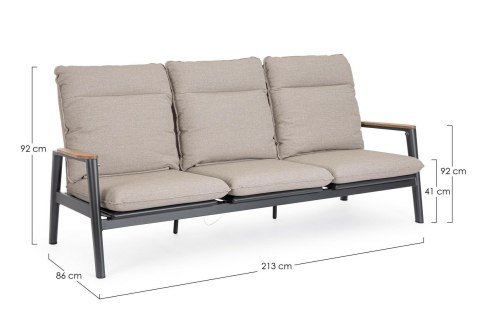 BIZZOTTO sofa 3-osobowa ogrodowa MIGUEL beżowa