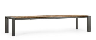 BIZZOTTO stół ogrodowy CAMERON 253-384 naturalny / czarny (rozkładany)