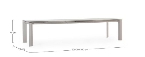 BIZZOTTO stół ogrodowy OTAVIO MOON 280-340 szary / rozkładany