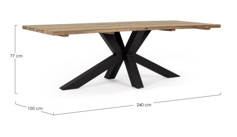 BIZZOTTO stół ogrodowy RAMSEY 240 naturalny / antracyt