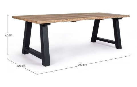 BIZZOTTO stół ogrodowy ROLLAND 240 naturalny / antracyt
