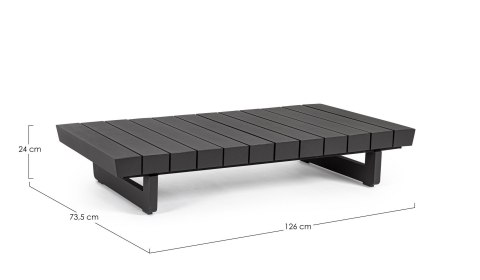 BIZZOTTO stolik ogrodowy INFINITY 126 ciemny szary