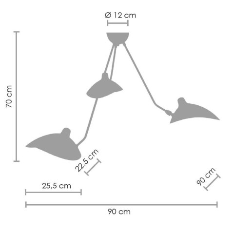 Lampa wisząca CRANE-3P czarna Lampa wisząca CRANE-3P czarna