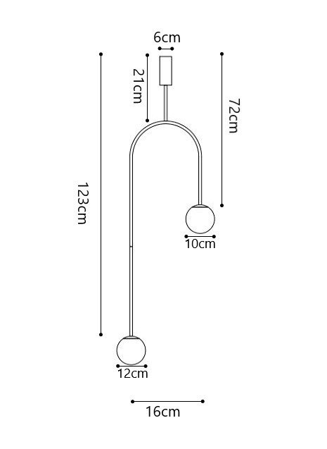 Lampa wisząca LOOP złota 123 cm
