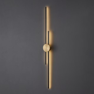 Lampa ścienna CENTRO LED czarny + mosiądz 122 cm