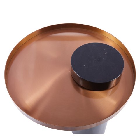 Stolik kawowy COLUMN marmurowy czarno miedziany 55 cm