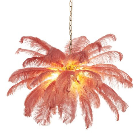 Lampa wisząca EMU pióra różowe 100 cm