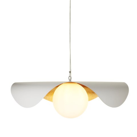 Lampa wisząca ENZO biało złota 40 cm