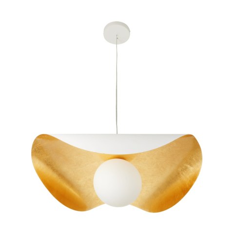 Lampa wisząca ENZO biało złota 40 cm