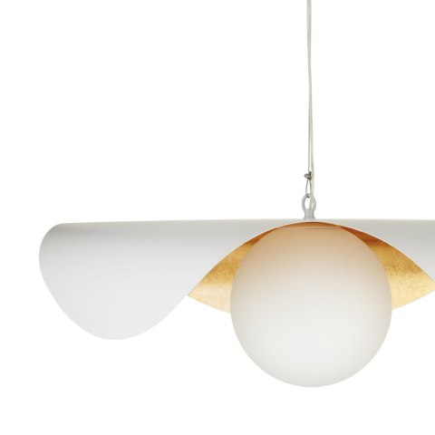 Lampa wisząca ENZO biało złota 40 cm