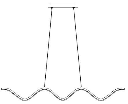 Lampa wisząca ZIGZAG LED czarna 90 cm