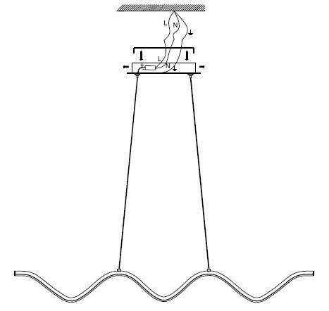 Lampa wisząca ZIGZAG LED czarna 90 cm
