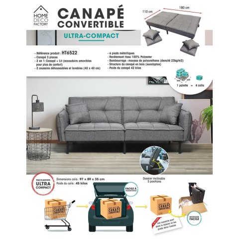 Sofa rozkładana Lurif szara Sofa rozkładana Lurif szara