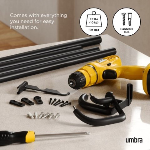 UMBRA karnisz TWILIGHT DOUBLE 168 - 365 cm czarny mat UMBRA karnisz TWILIGHT DOUBLE 168 - 365 cm czarny mat