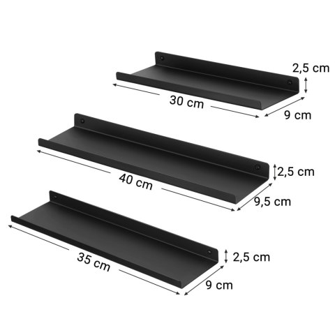 Zestaw 3 półek - LFS12BK Zestaw 3 półek - LFS12BK