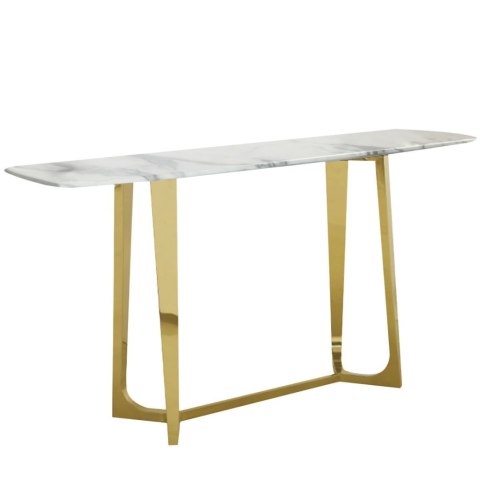 Konsola Roseta 150 cm z białym marmurowym blatem i złotymi nóżkami