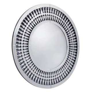 Lustro okrągłe glamour Marzano 80cm w ażurowej ramie z kryształkami