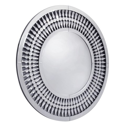 Lustro okrągłe glamour Marzano 80cm w ażurowej ramie z kryształkami