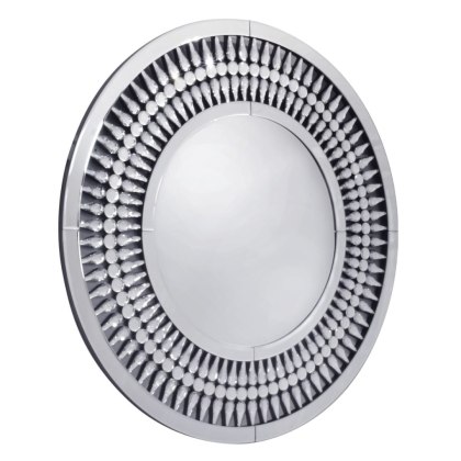 Lustro okrągłe glamour Marzano 90cm w ramie z kryształkami