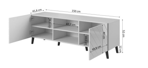 ABETO szafka RTV 150 grafit mat/ grafit połysk ABETO szafka RTV 150 grafit mat/ grafit połysk