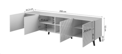 ABETO szafka RTV 200 grafit mat/ grafit połysk ABETO szafka RTV 200 grafit mat/ grafit połysk