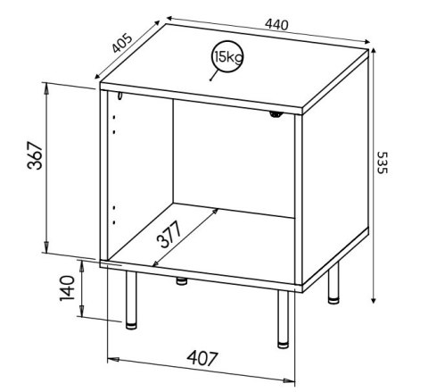 HOLE SZAFKI NOCNE (2szt.) czarny mat/ czarny mat HOLE SZAFKI NOCNE (2szt.) czarny mat/ czarny mat