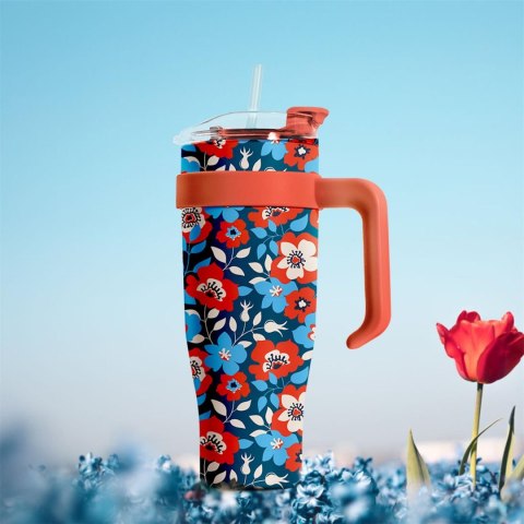 Kubek termiczny Miami Floral czerwony Kubek termiczny Miami Floral czerwony