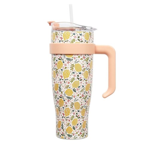 Kubek termiczny Miami Floral żółty Kubek termiczny Miami Floral żółty