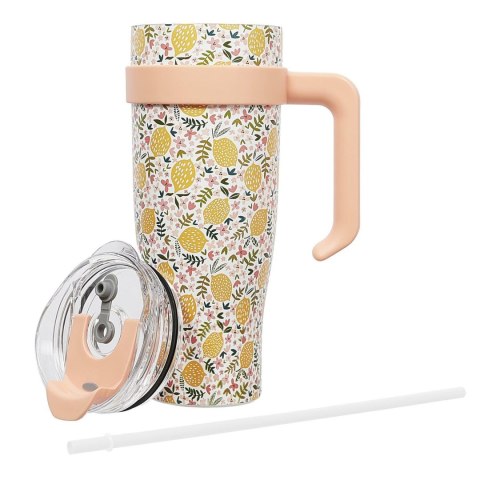Kubek termiczny Miami Floral żółty Kubek termiczny Miami Floral żółty