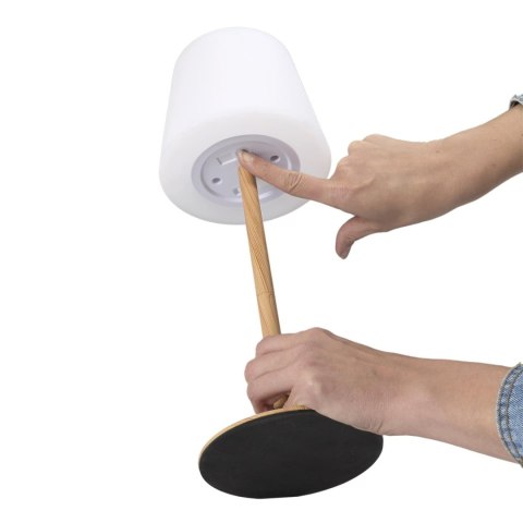 Lampa stołowa ładowana z efektem drewna Lampa stołowa ładowana z efektem drewna