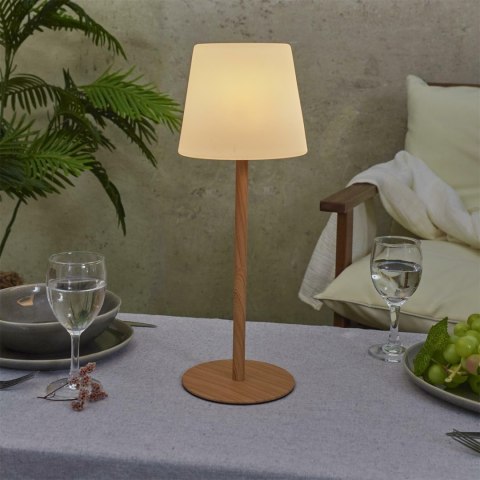 Lampa stołowa ładowana z efektem drewna Lampa stołowa ładowana z efektem drewna