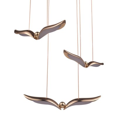 Lampa wisząca GUFO 3 LED różowe złoto 36 cm