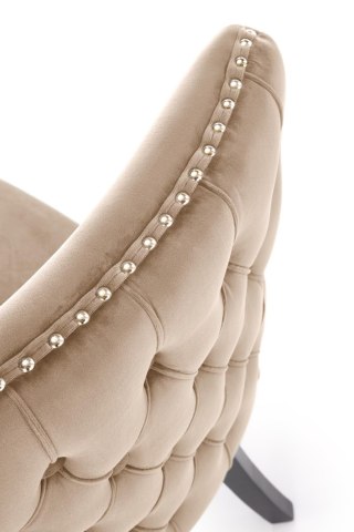 Krzesło pikowane welurowe ALDA beżowy