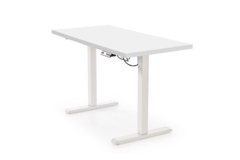 B54 biurko z funkcją regulacji wysokości, blat - biały, stelaż - biały