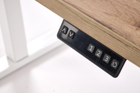 B54 biurko z funkcją regulacji wysokości, blat - dąb artisan, stelaż - biały