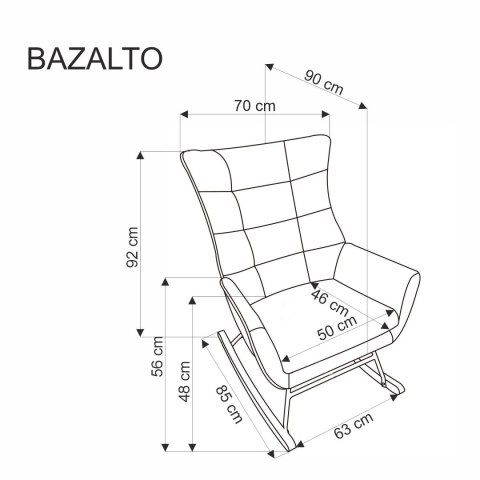 BAZALTO fotel bujany musztardowy BAZALTO fotel bujany musztardowy