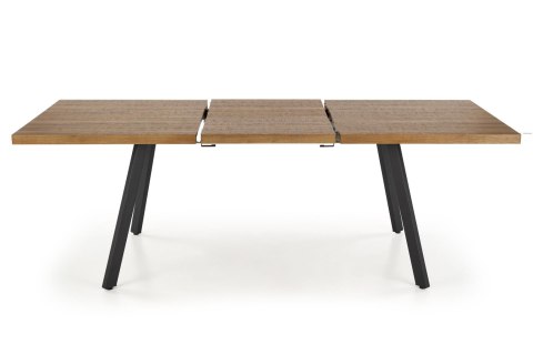 BERLIN stół rozkładany 160/220 cm, blat - orzechowy, stelaż - czarny