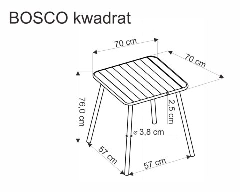 BOSCO stół ogrodowy balkonowy kwadratowy 70 cm biały BOSCO stół ogrodowy balkonowy kwadratowy 70 cm biały