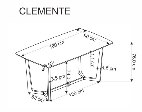 Stół CLEMENTE 160 blat - biały marmur, nogi - złoty Stół CLEMENTE 160 blat - biały marmur, nogi - złoty