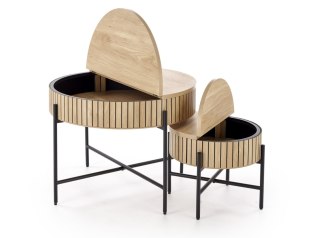 DANTE zestaw 2 ław, naturalny / czarny