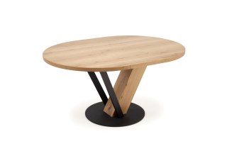 FANIS okrągły stół rozkładany 120-160 cm dąb / czarny