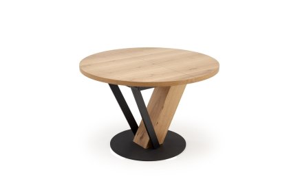 FANIS okrągły stół rozkładany 120-160 cm dąb / czarny