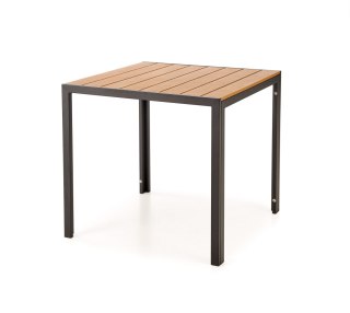 FIERRO stół na balkon kwadratowy 80 cm, brązowy / czarny