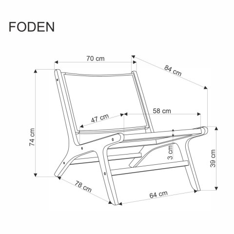 FODEN fotel wypoczynkowy, czarny / naturalny FODEN fotel wypoczynkowy, czarny / naturalny