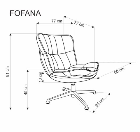 FOFANA fotel wypoczynkowy kremowy FOFANA fotel wypoczynkowy kremowy