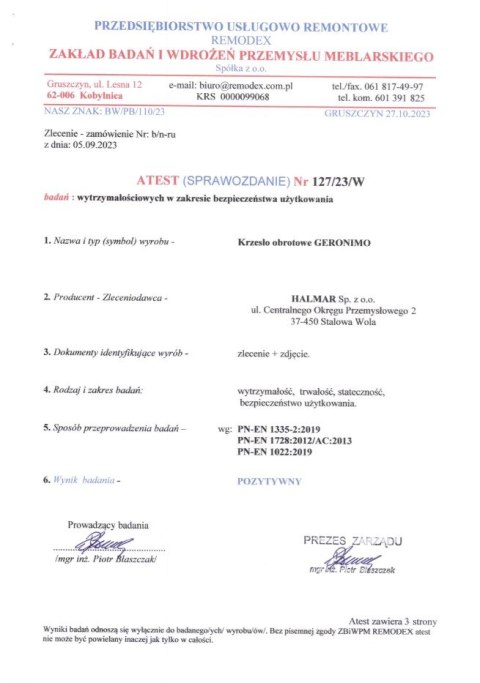 GERONIMO fotel gabinetowy czarny