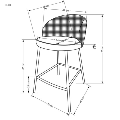 H113 hoker czarny / biały