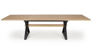HENRY stół rozkładany 180-300 cm, blat naturalny, nogi czarny