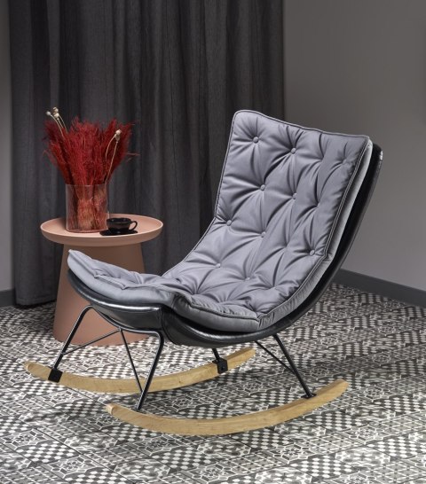 INDIGO fotel bujany ciemny popiel - czarny INDIGO fotel bujany ciemny popiel - czarny