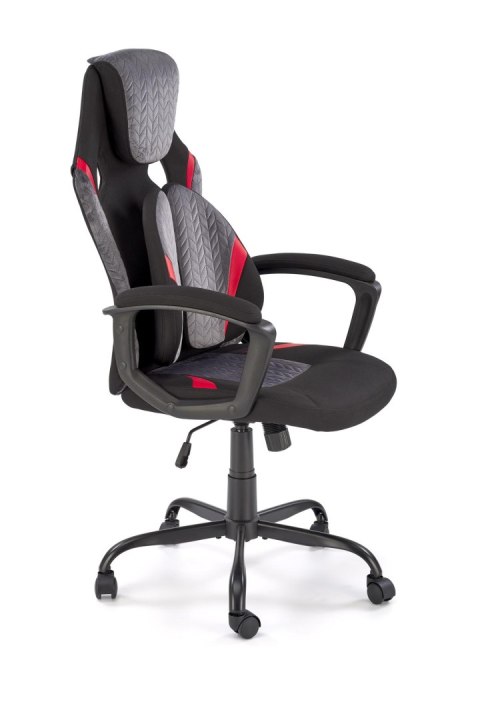 JENSEN fotel gabinetowy, czarny - popielaty - czerwony JENSEN fotel gabinetowy, czarny - popielaty - czerwony